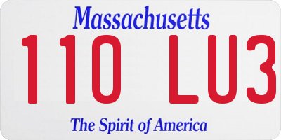 MA license plate 110LU3