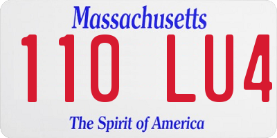 MA license plate 110LU4