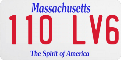 MA license plate 110LV6