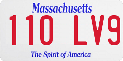 MA license plate 110LV9