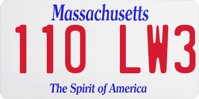MA license plate 110LW3
