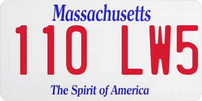MA license plate 110LW5