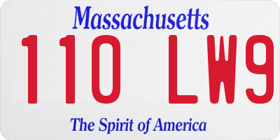 MA license plate 110LW9