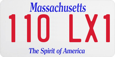 MA license plate 110LX1