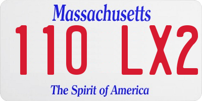 MA license plate 110LX2