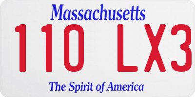 MA license plate 110LX3