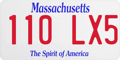 MA license plate 110LX5