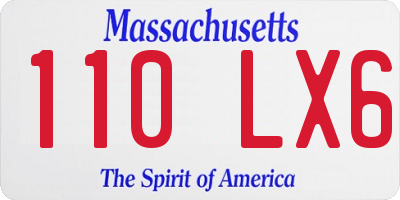 MA license plate 110LX6