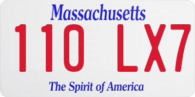 MA license plate 110LX7
