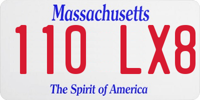 MA license plate 110LX8
