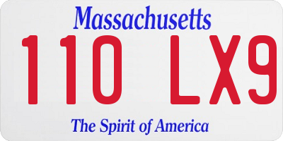 MA license plate 110LX9