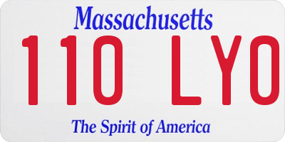 MA license plate 110LY0