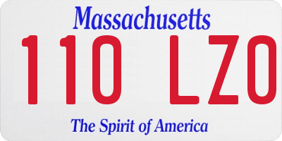 MA license plate 110LZ0