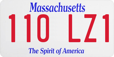 MA license plate 110LZ1