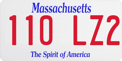 MA license plate 110LZ2
