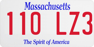 MA license plate 110LZ3