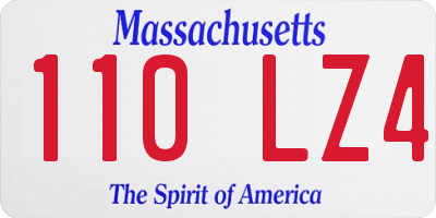 MA license plate 110LZ4