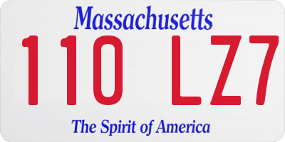 MA license plate 110LZ7