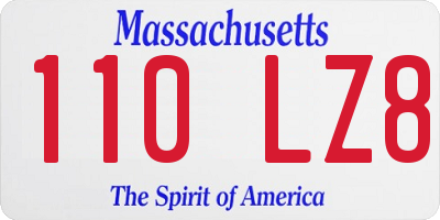 MA license plate 110LZ8