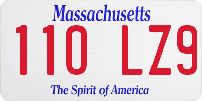 MA license plate 110LZ9