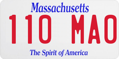 MA license plate 110MA0