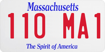 MA license plate 110MA1