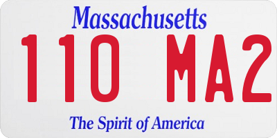 MA license plate 110MA2