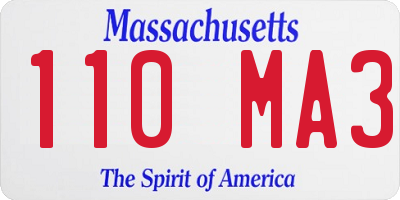MA license plate 110MA3