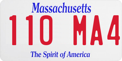 MA license plate 110MA4