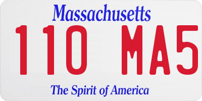 MA license plate 110MA5