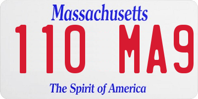 MA license plate 110MA9