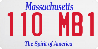 MA license plate 110MB1
