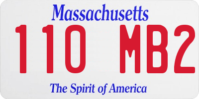 MA license plate 110MB2