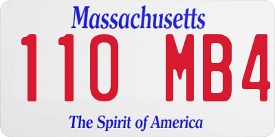MA license plate 110MB4