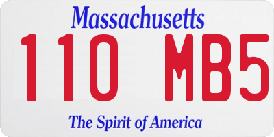 MA license plate 110MB5