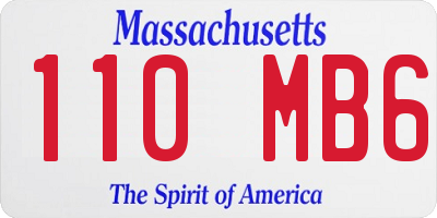 MA license plate 110MB6