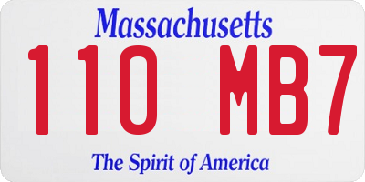 MA license plate 110MB7