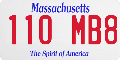 MA license plate 110MB8
