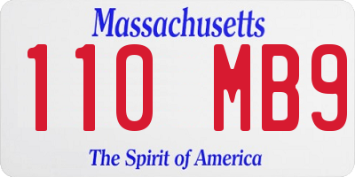 MA license plate 110MB9