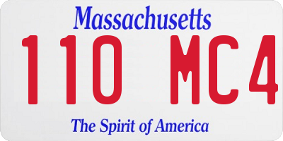 MA license plate 110MC4