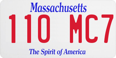 MA license plate 110MC7
