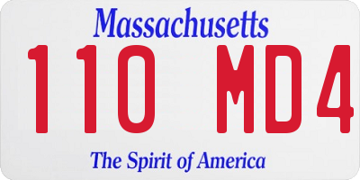 MA license plate 110MD4