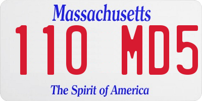 MA license plate 110MD5