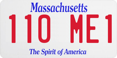 MA license plate 110ME1