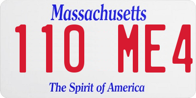 MA license plate 110ME4