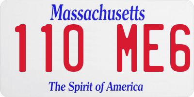 MA license plate 110ME6