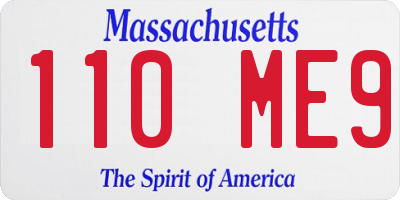 MA license plate 110ME9