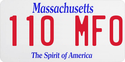 MA license plate 110MF0