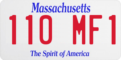 MA license plate 110MF1