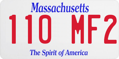 MA license plate 110MF2
